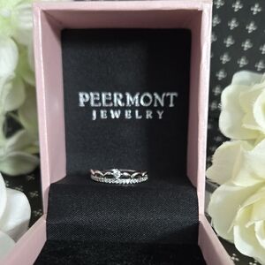 Peermont Silver Scallop Crystal Princess Tiara Crown Ring 6